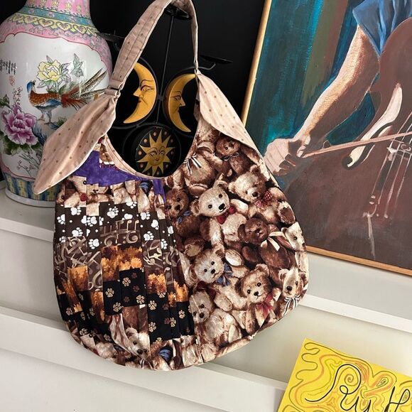 Patchwork Teddy Bear Tote Bag - Picture 3 of 16